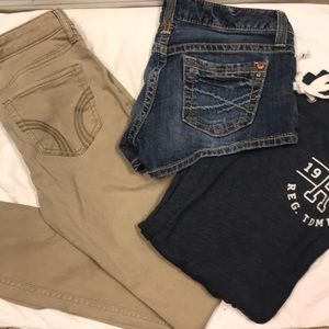 Bundle of 3 bottoms, hollister and Aeropostale